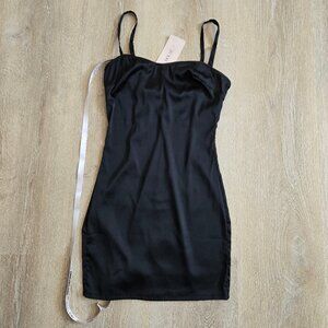 HOUSE OF CB Pedra Body-Con Satin Minidress Black Size XS LBD New With Tags
